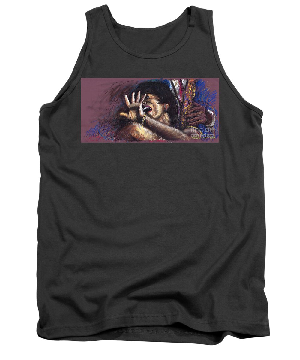 Jazz Tank Top featuring the painting Jazz Song 1 by Yuriy Shevchuk
