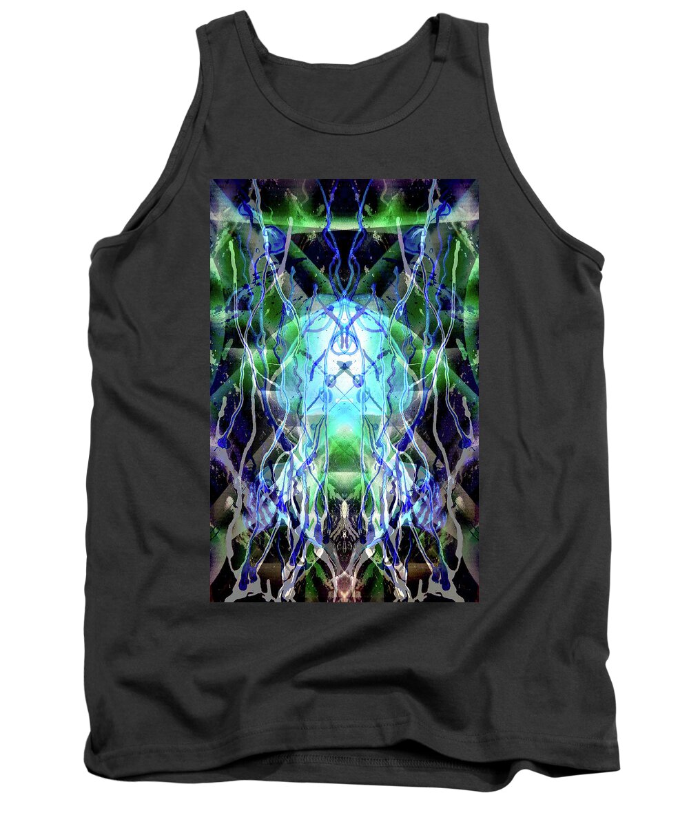 Jelly Tank Top featuring the painting Jelly Weed Collective by Leigh Odom