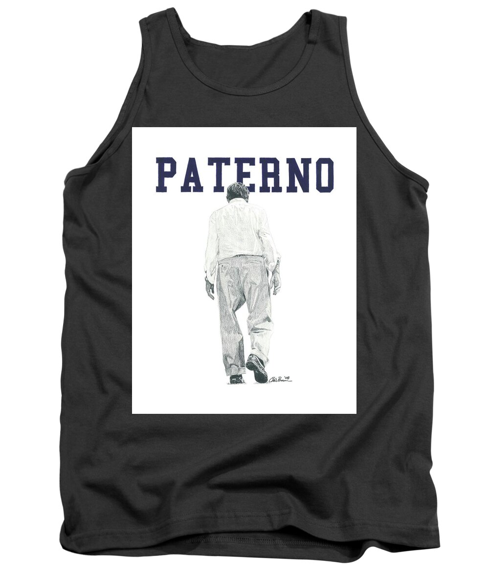 Joe Paterno Tank Top featuring the drawing Joe Paterno by Chris Brown