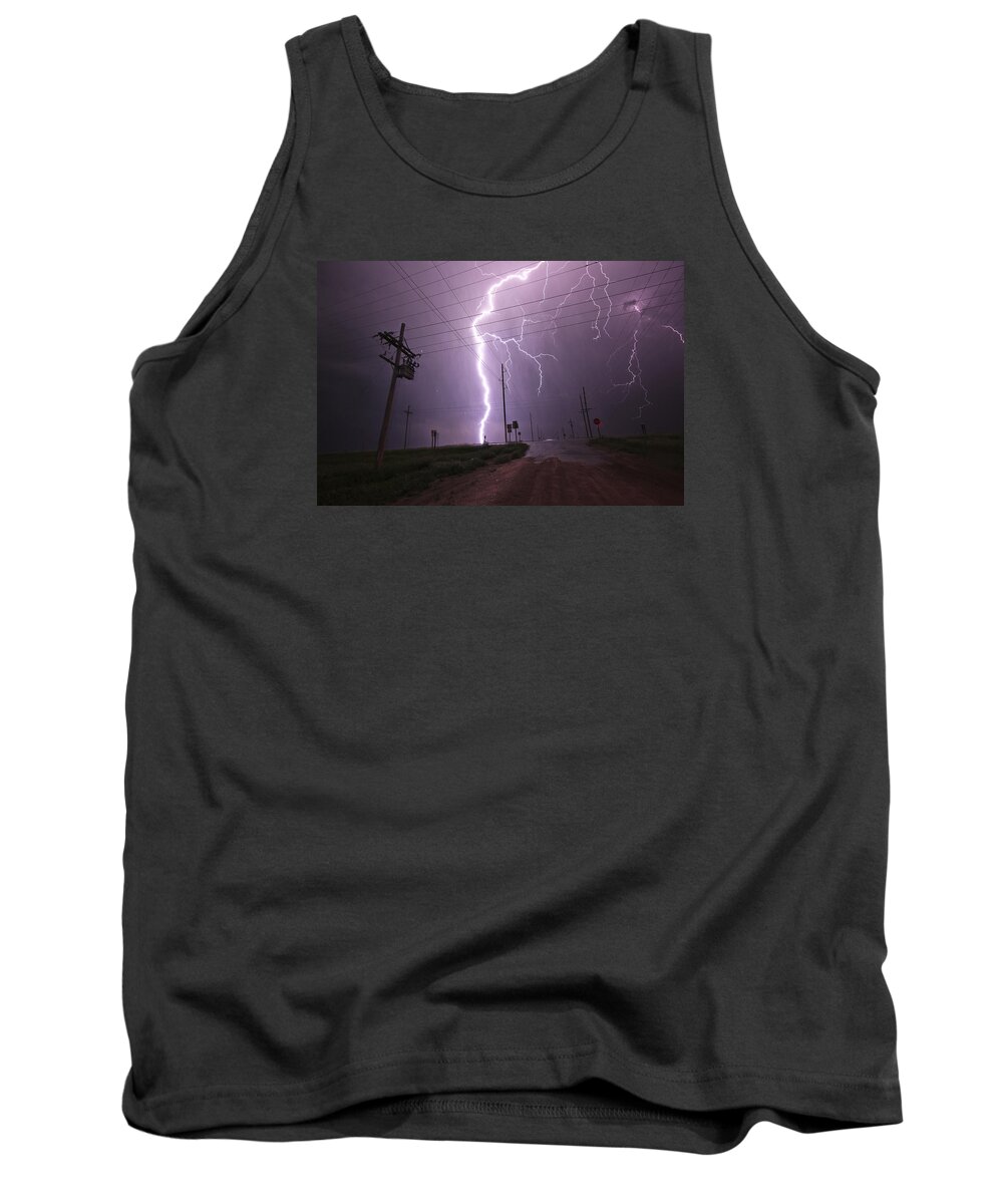Clouds Tank Top featuring the photograph Kansas Lightning by Ryan Crouse