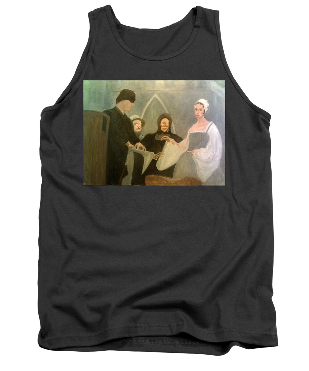 Katherine Howard Tank Top featuring the painting Katherine Howard About To Pay The Executioner by Peter Gartner