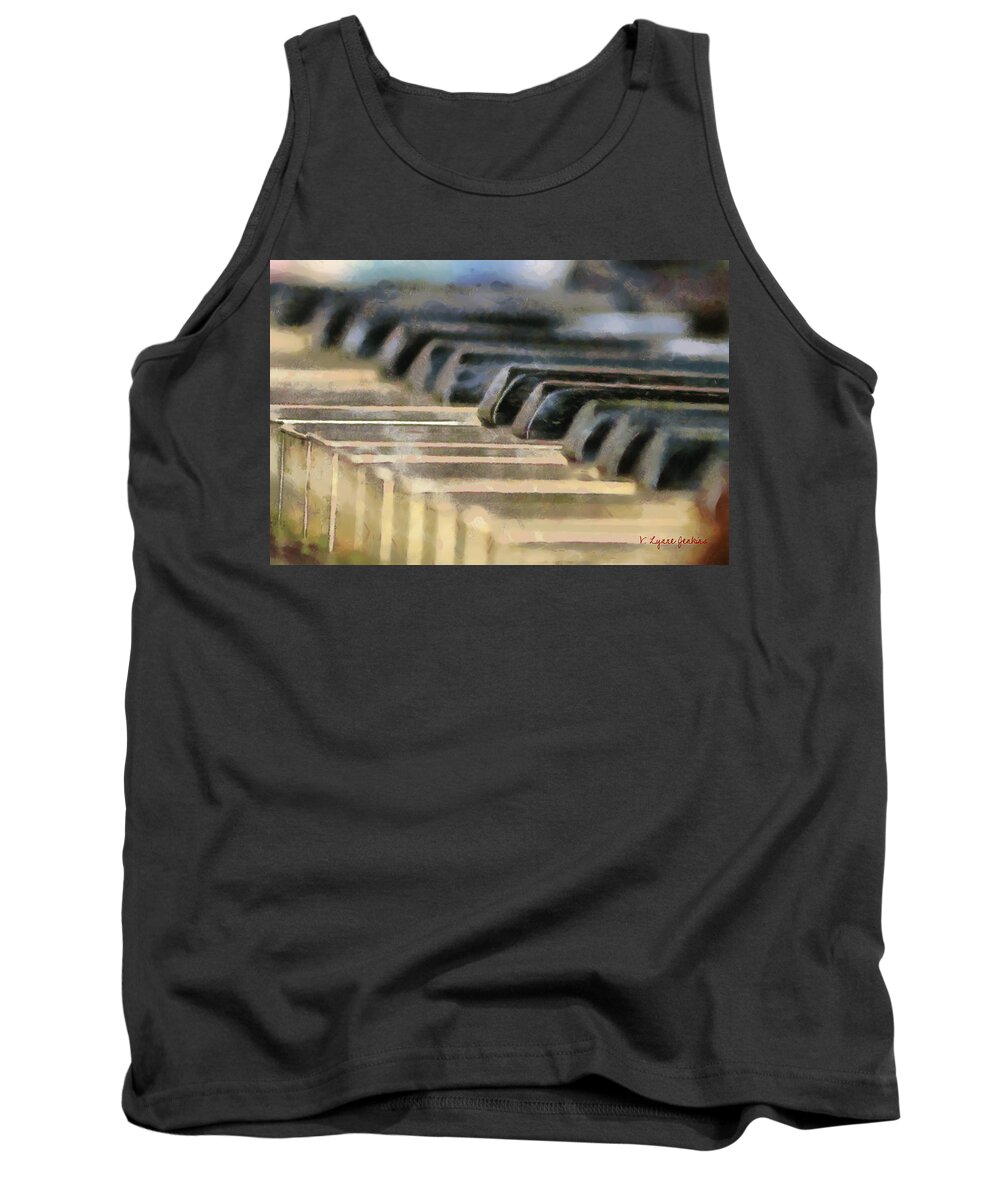 Piano Tank Top featuring the painting Keys to My Heart by Lynne Jenkins