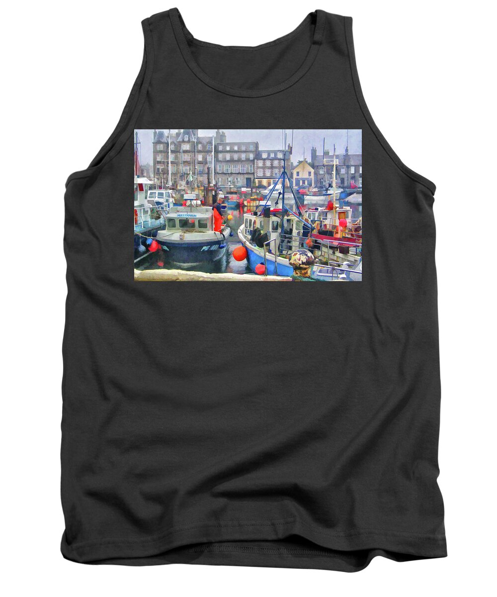 Kirkwall Tank Top featuring the photograph Kirkwall Harbour by Monroe Payne