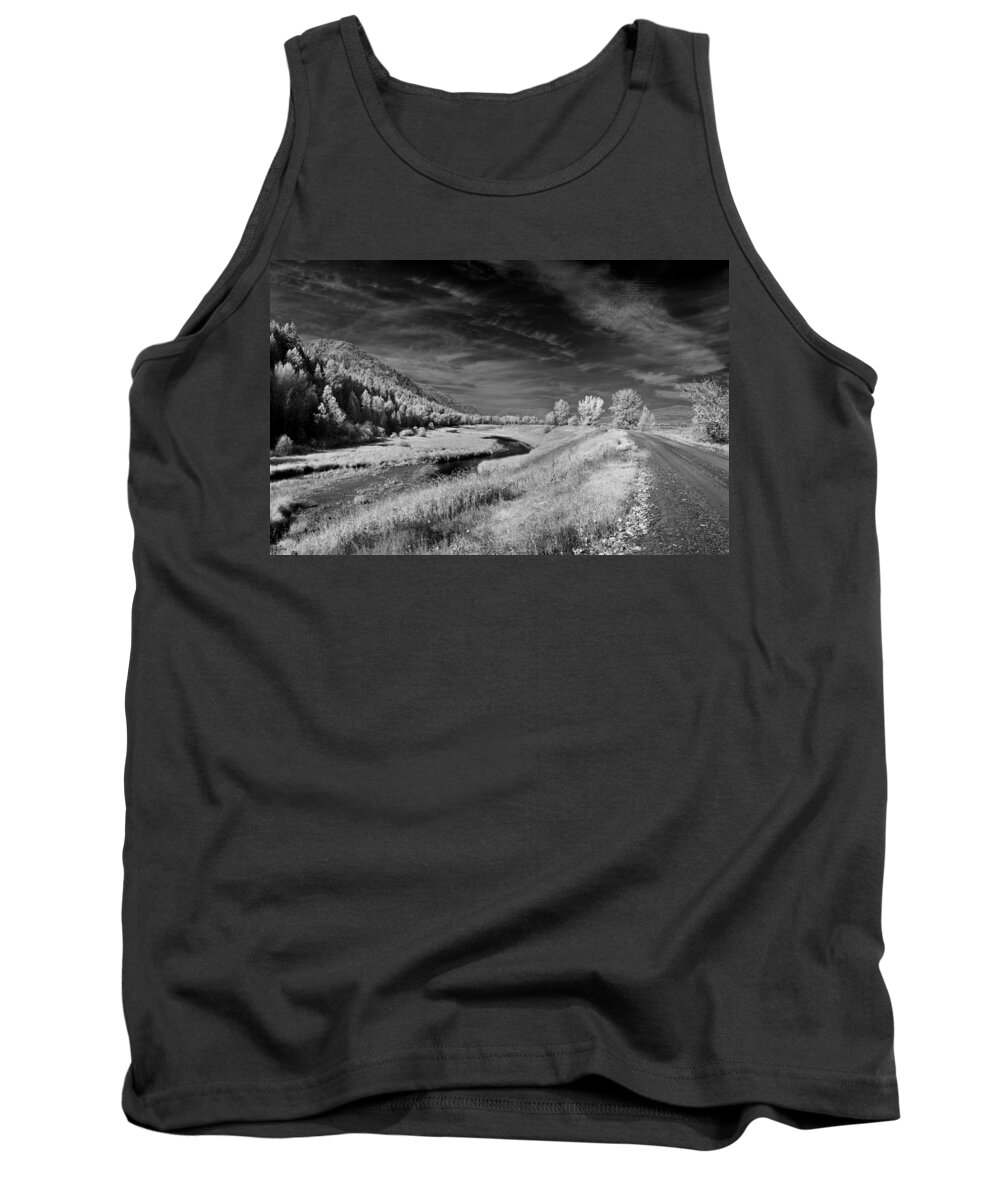 B&w Tank Top featuring the photograph Kootenai Wildlife Refuge in Infrared 2 by Lee Santa