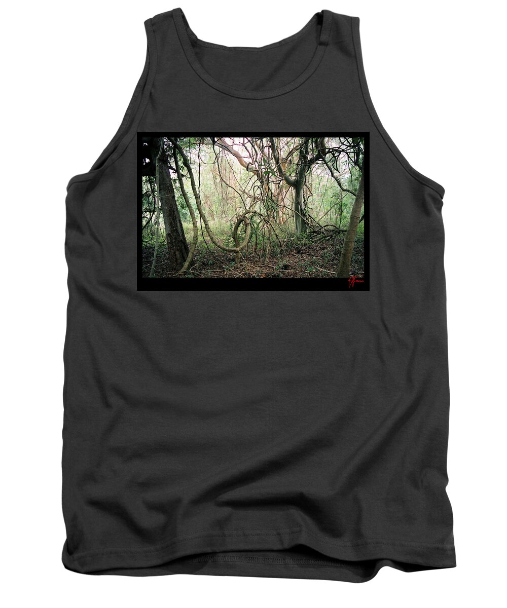 Jungle Tank Top featuring the digital art Labarynth of doubt by Vincent Franco