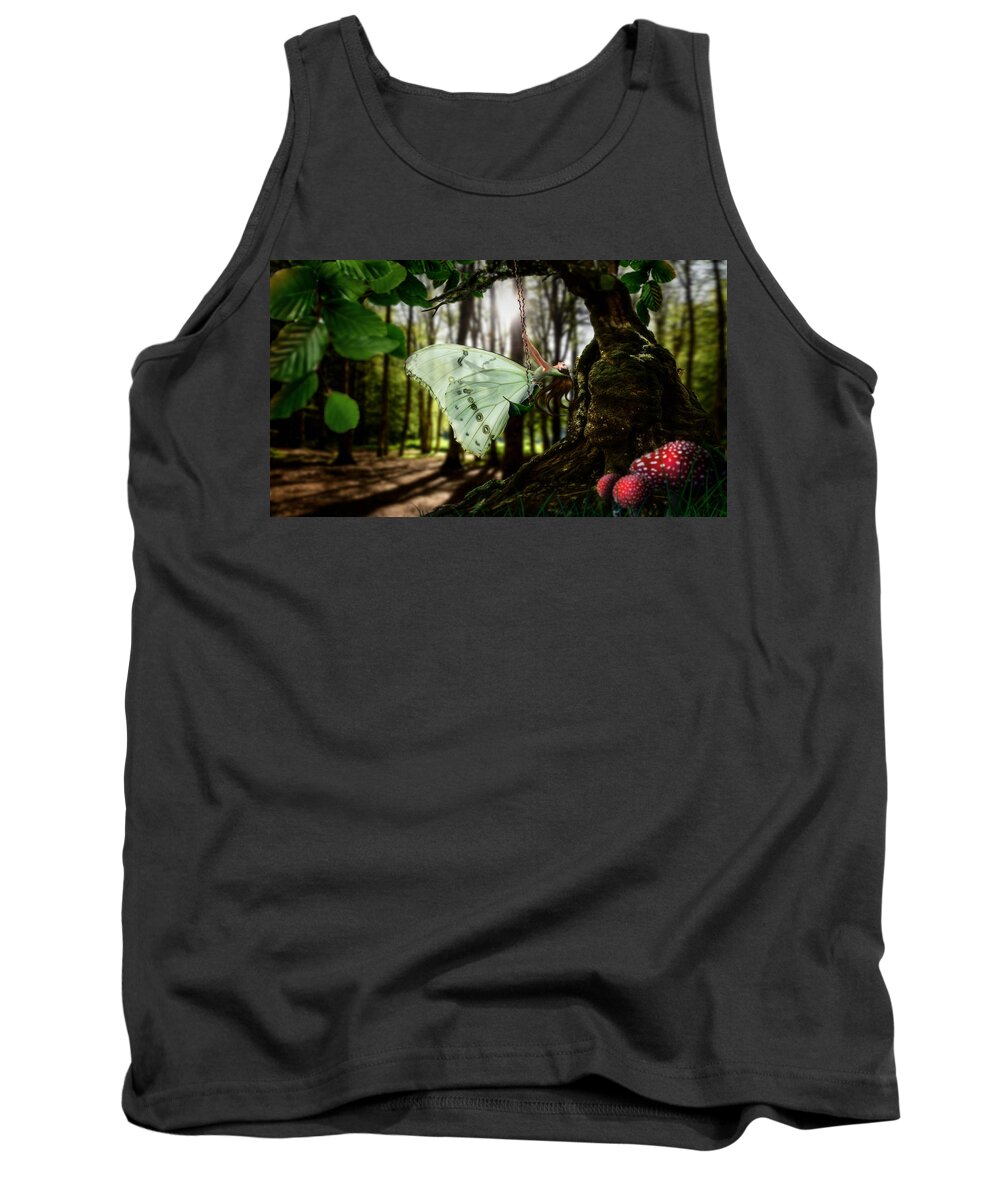 Butterfly Tank Top featuring the digital art Lady Butterfly by Alessandro Della Pietra