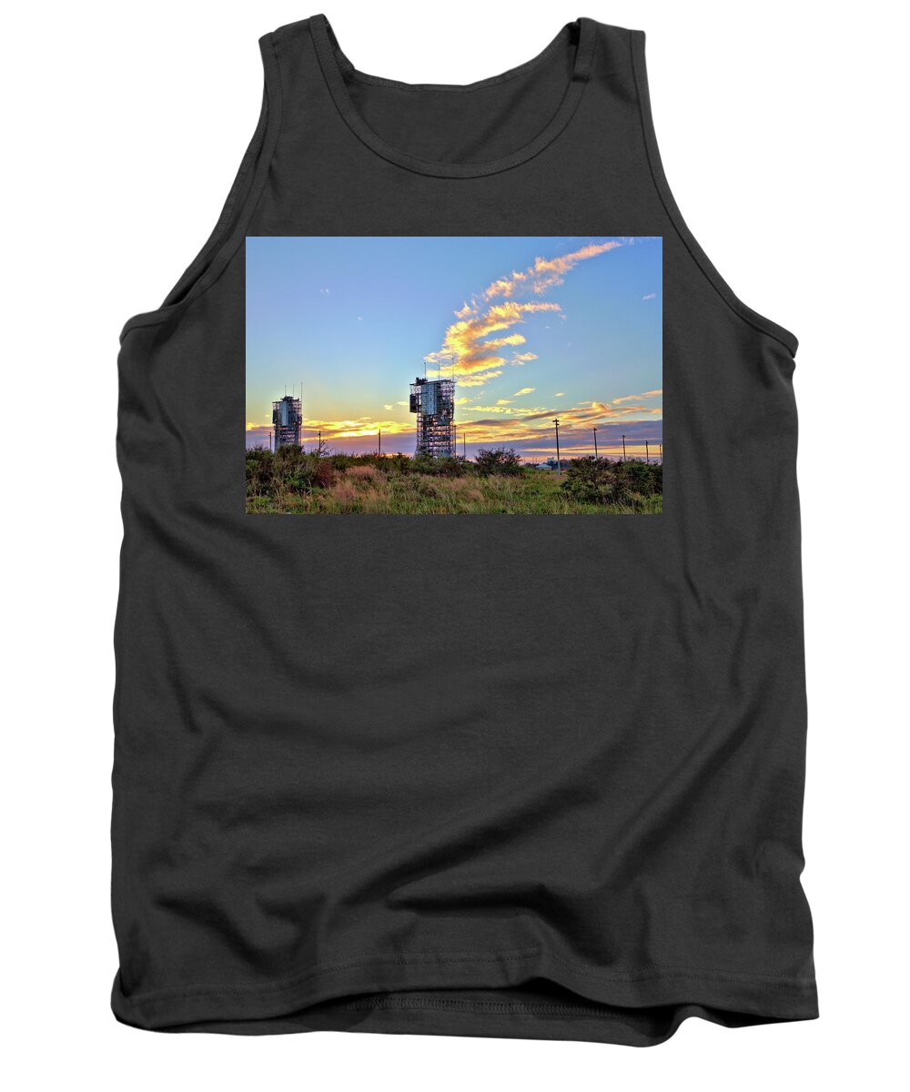 16485 Tank Top featuring the photograph Launch Complex 17 at Sunset by Gordon Elwell