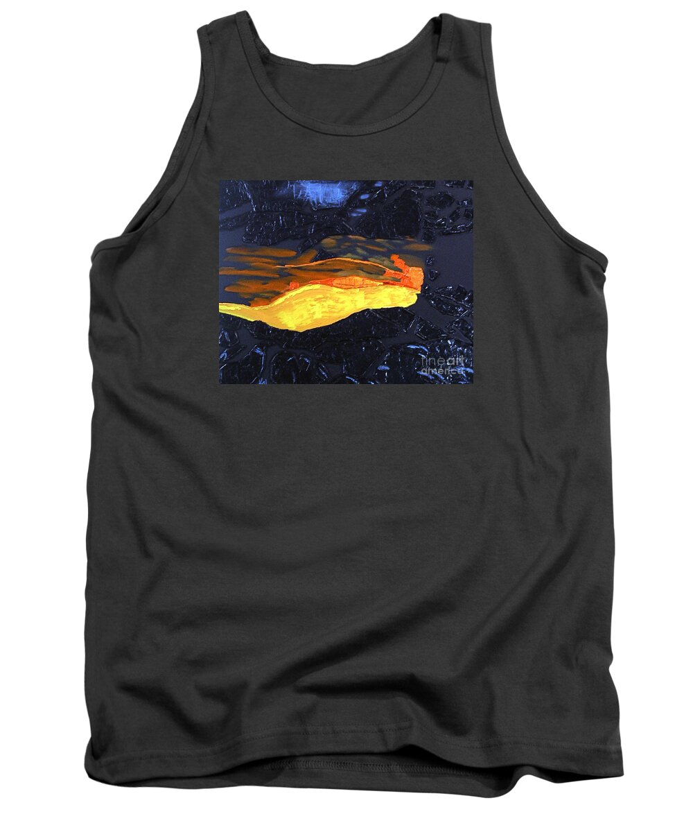 Lava Tank Top featuring the painting Lava Flow by Karen Nicholson