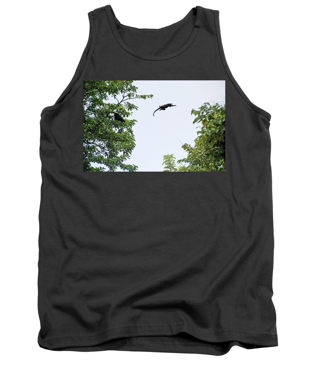 Monkey Tank Top featuring the photograph Leaping Monkey by Ted Keller