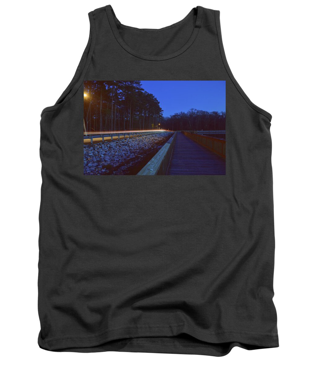 Light Tank Top featuring the photograph Light Trails on Elbow Road by Nicole Lloyd