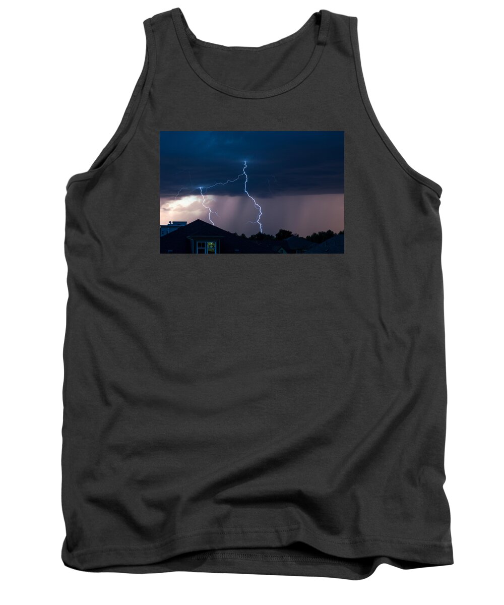 Lightning Tank Top featuring the photograph Lightning 2 by Stephen Holst