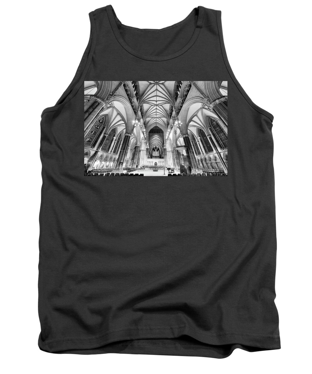 Lincoln Tank Top featuring the photograph Lincoln Cathedral BW by Jack Torcello