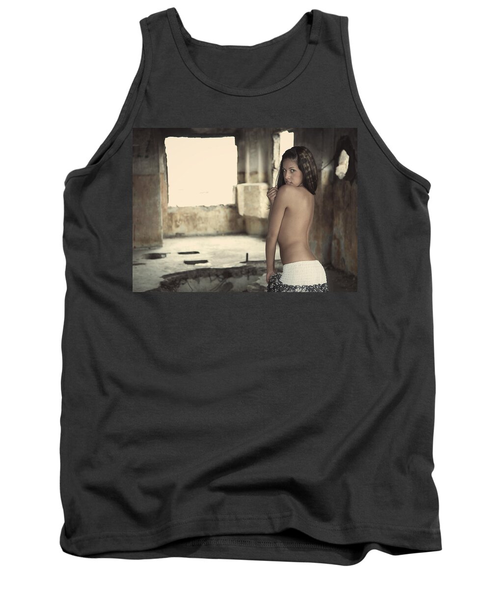 Russian Artist New Wave Tank Top featuring the photograph Linda's Seduction by Vitaly Vakhrushev