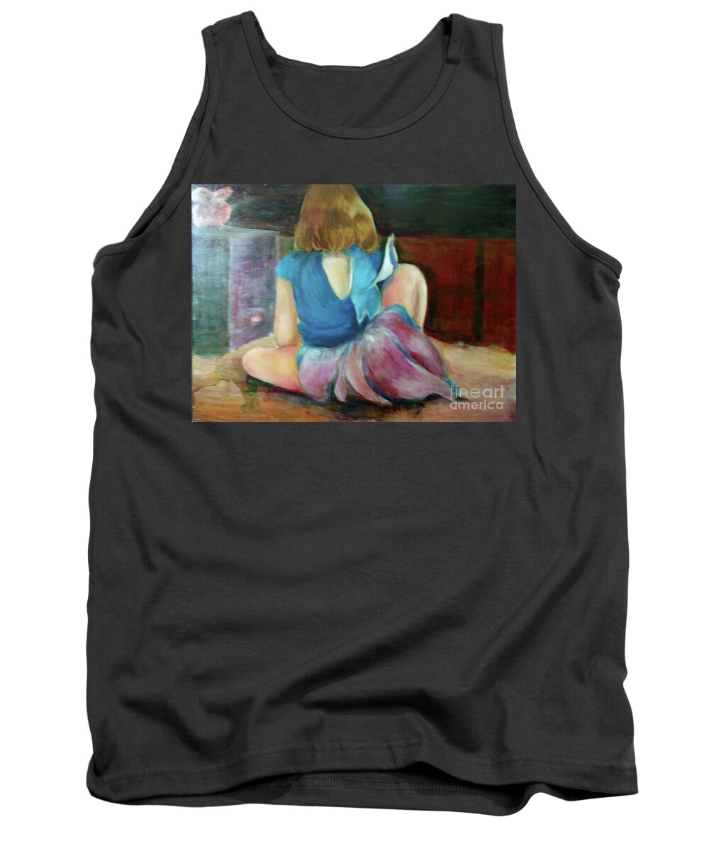 Childhood Tank Top featuring the painting Little Dancer 1 by Lori Moon