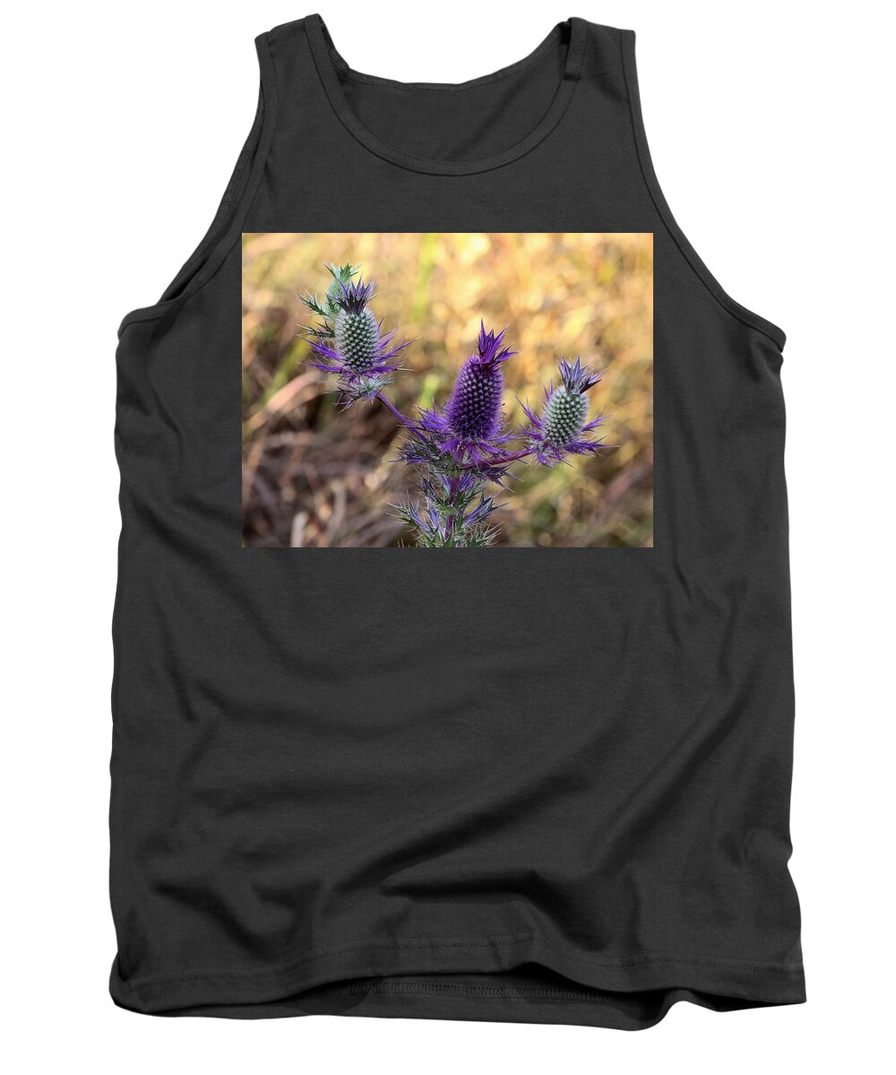 Nature Tank Top featuring the photograph Little Purple Pineapples by Sheila Brown