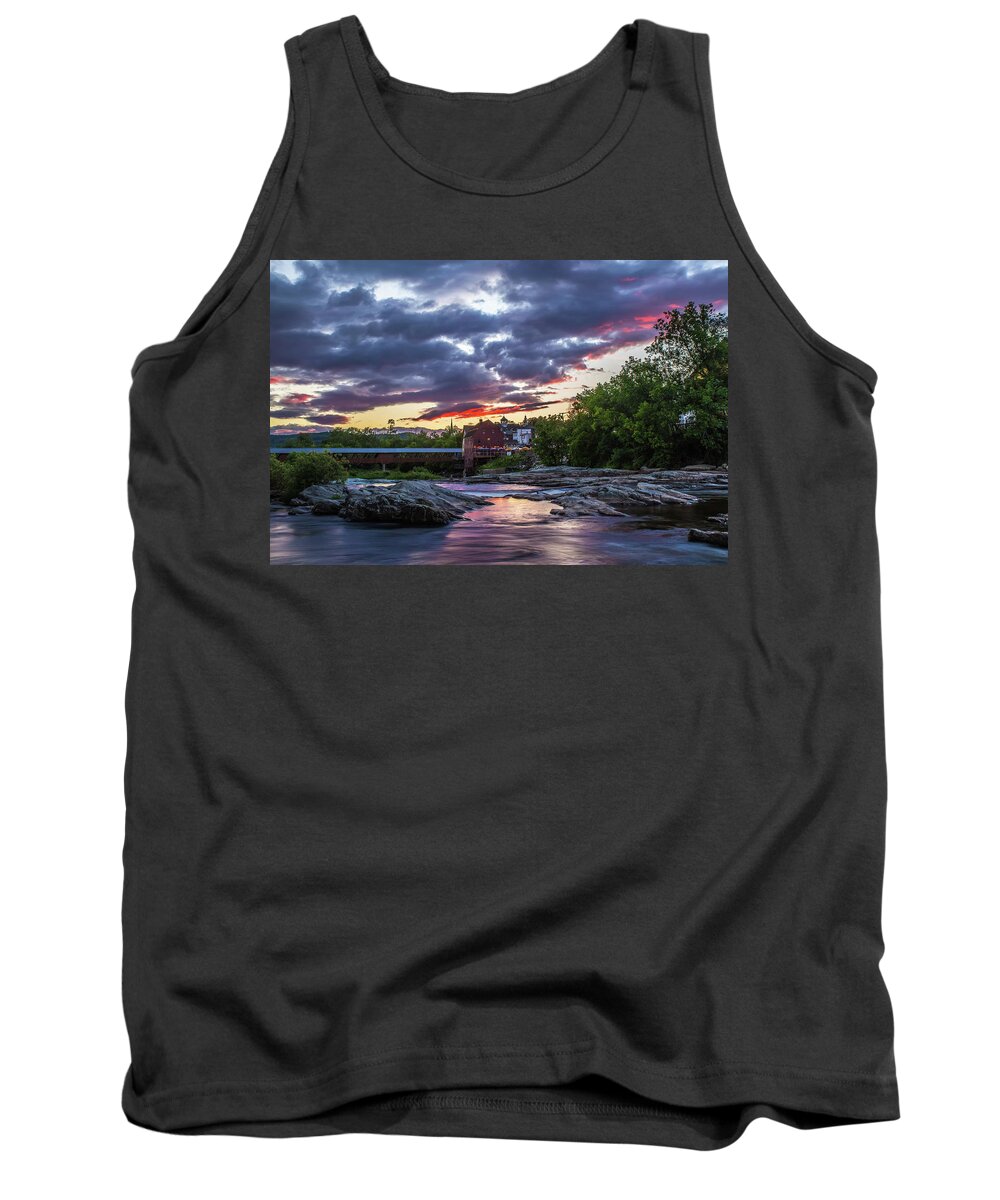 Littleton Tank Top featuring the photograph Littleton Sunset on the Rocks by White Mountain Images