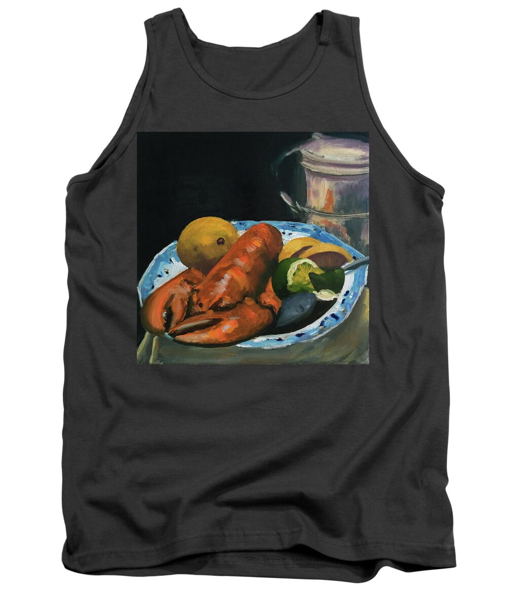  Tank Top featuring the painting Lobster Dinner by Josef Kelly