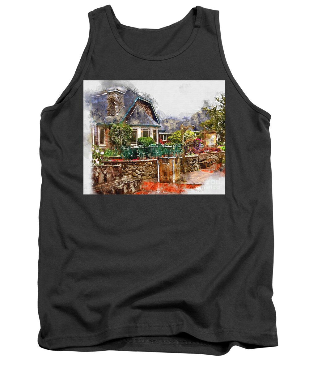 Local Grill And Scoop Restaurant Tank Top featuring the mixed media Local Grill and Scoop by Kathy Kelly