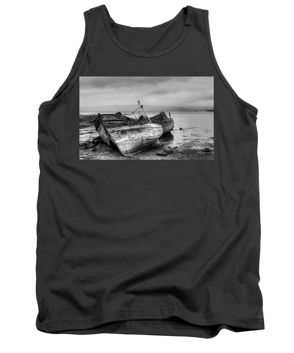 Isle Of Mull Tank Top featuring the photograph Lonely fishing boats by Michalakis Ppalis