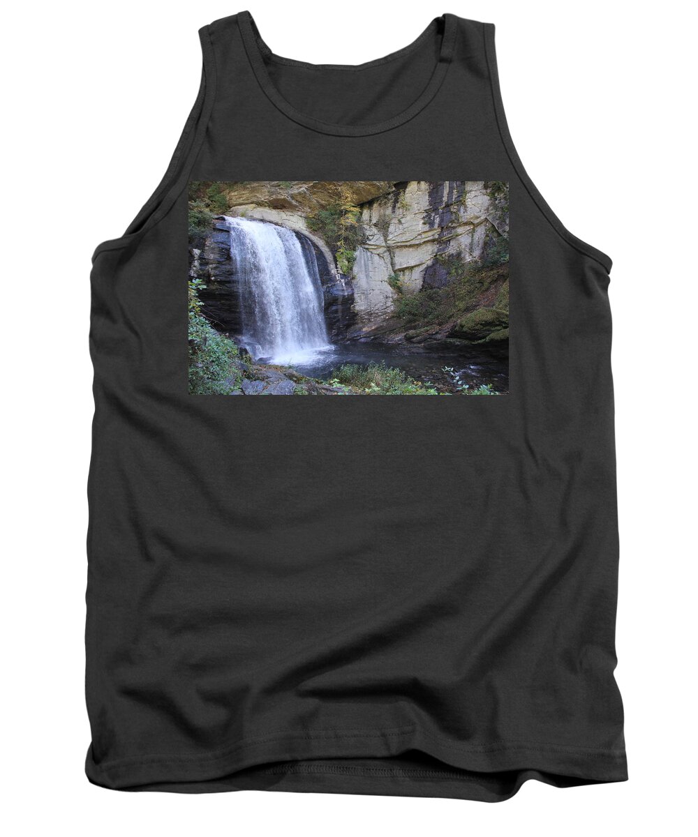 Waterfalls Tank Top featuring the photograph Looking Glass Falls side view by Allen Nice-Webb