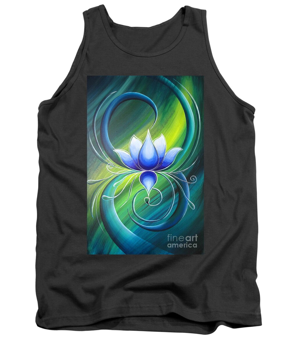 Lotus Tank Top featuring the painting Lotus 1 by Reina Cottier