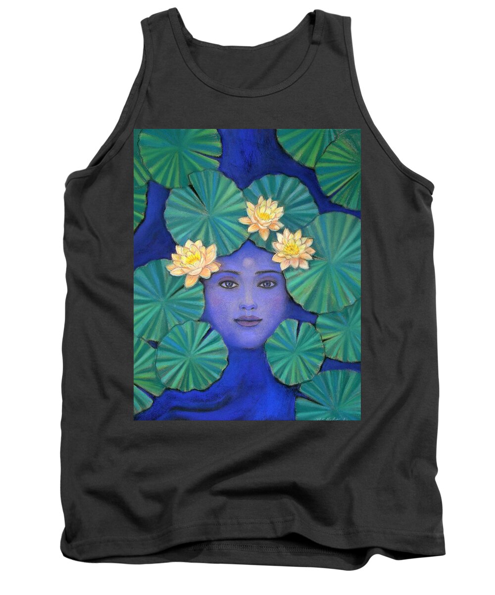 Zen Tank Top featuring the painting Lotus Nature by Sue Halstenberg