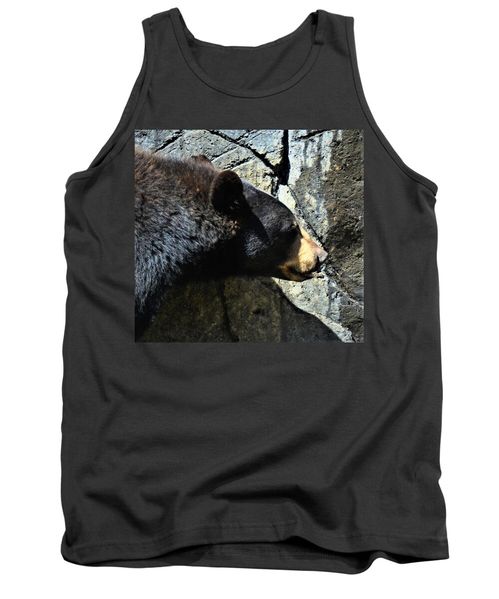Bear Tank Top featuring the photograph Lumbering Bear by Chuck Brown