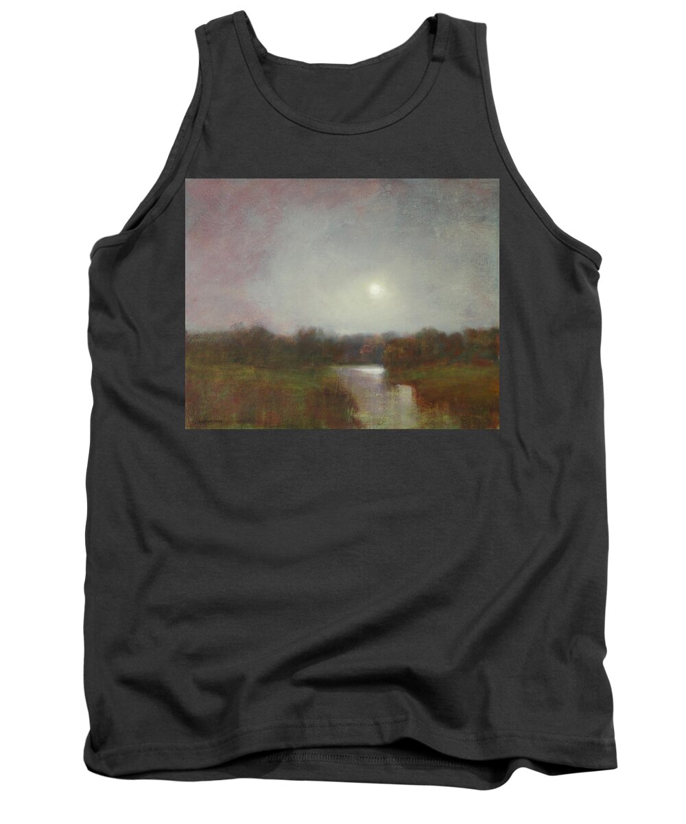 Moon Tank Top featuring the painting Lunar 14 by David Ladmore