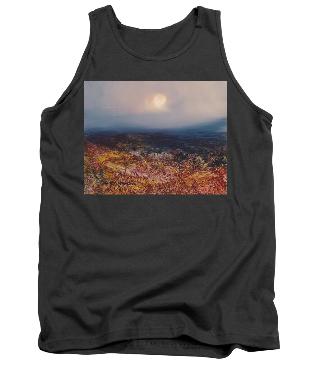 Moon Tank Top featuring the painting Lunar 46 by David Ladmore