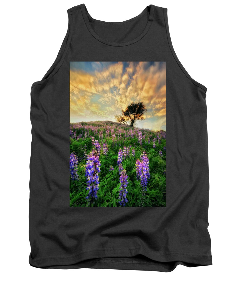 California Tank Top featuring the photograph Lupine on Lupine by Nicki Frates