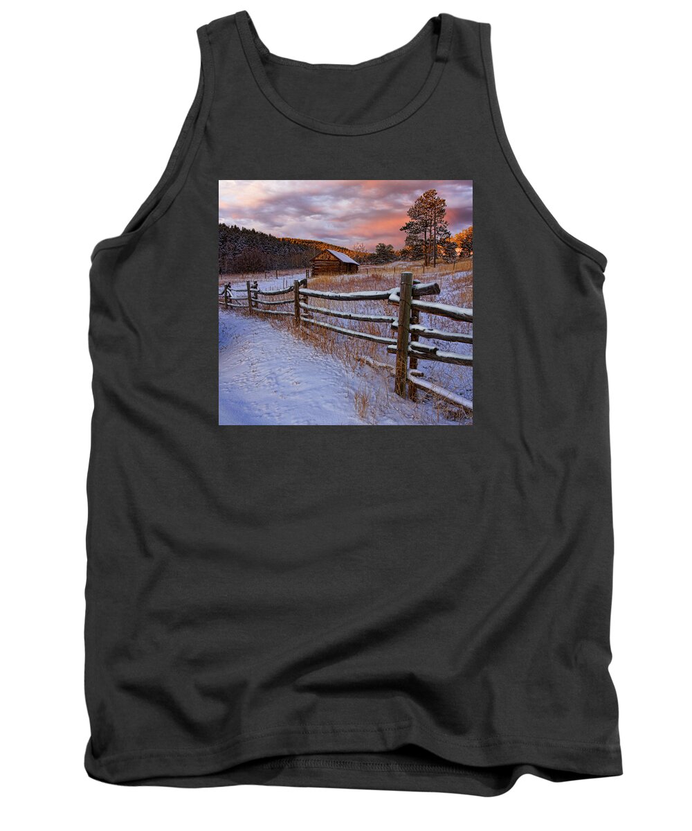 Fence Tank Top featuring the photograph Magical meadow by James McGinley