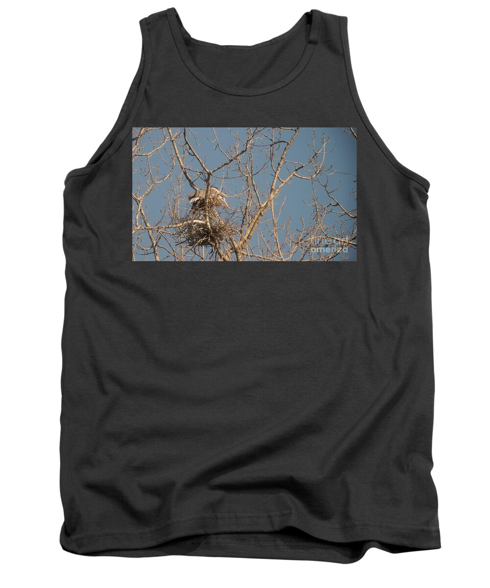 Great Blue Heron Tank Top featuring the photograph Making Babies by David Bearden