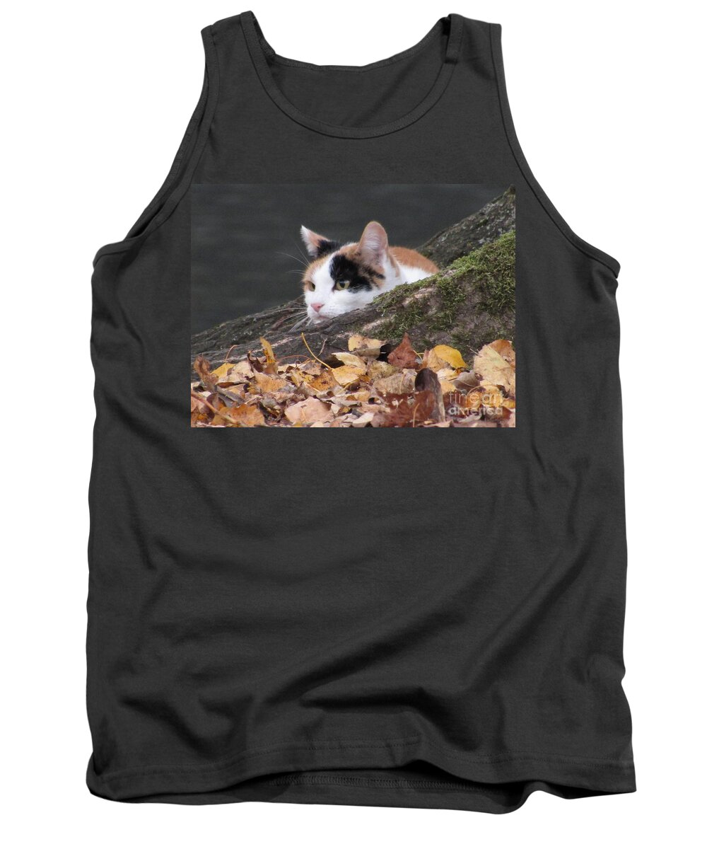 Cat Tank Top featuring the photograph Ducks Watching by Kim Tran