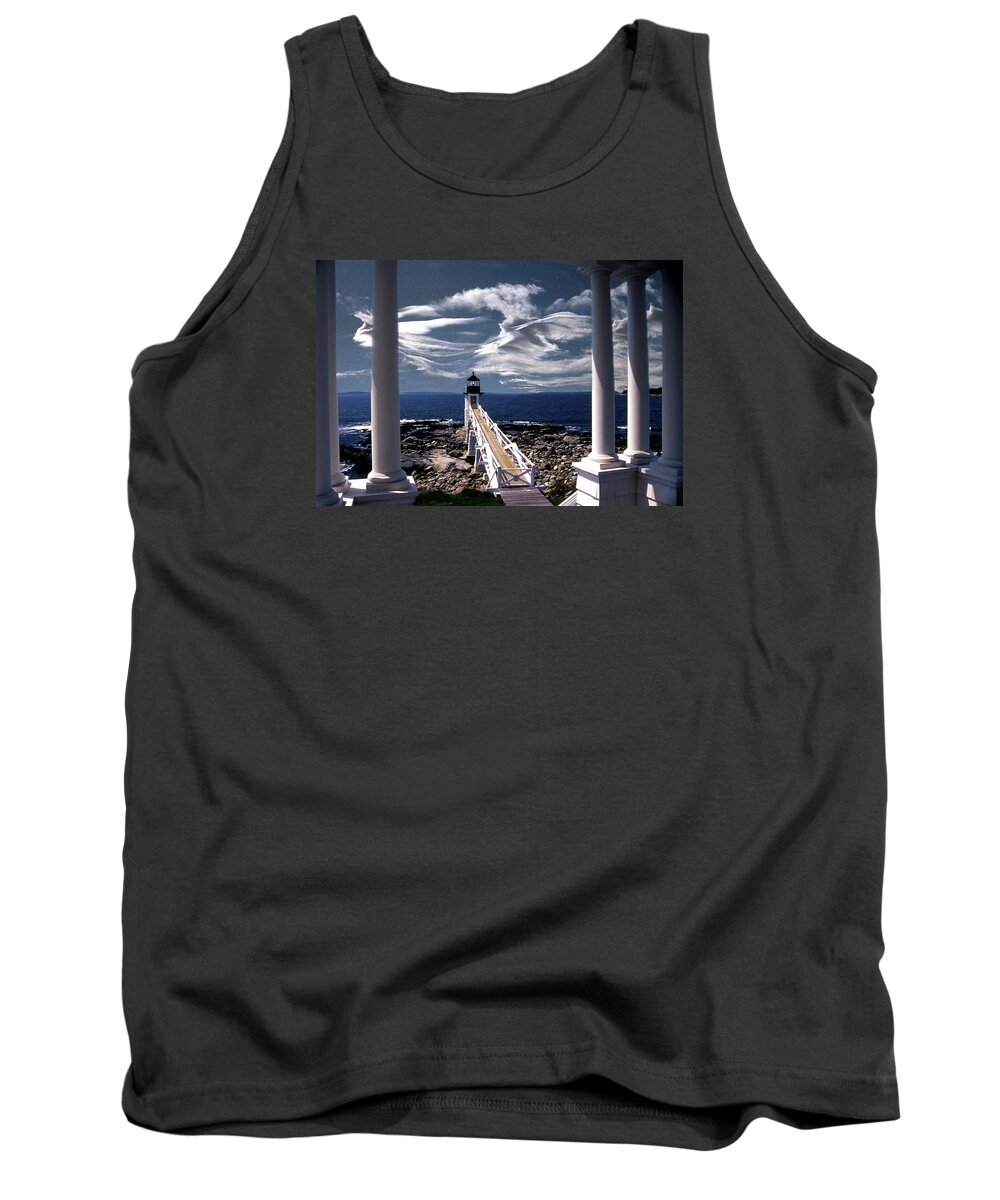 Lighthouses Tank Top featuring the photograph Marshall Point Lighthouse Maine by Skip Willits