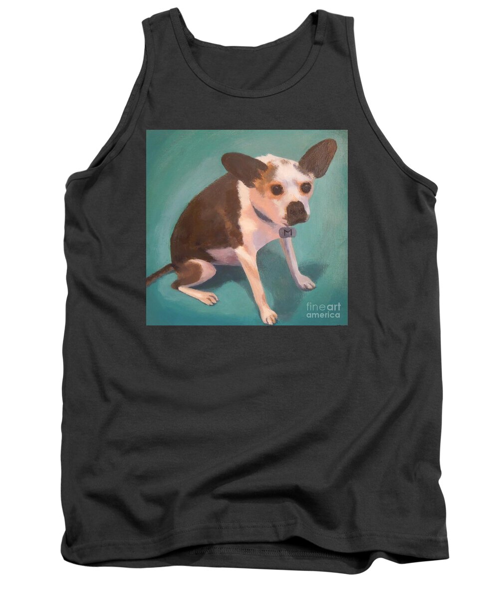 Dog Tank Top featuring the painting Marvin by Phyllis Andrews