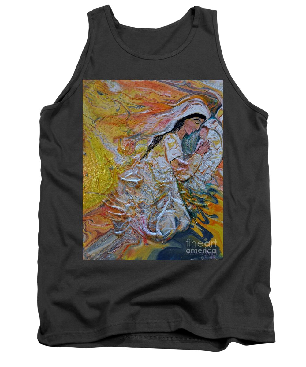 Mary Tank Top featuring the painting Mary Did You Know by Deborah Nell