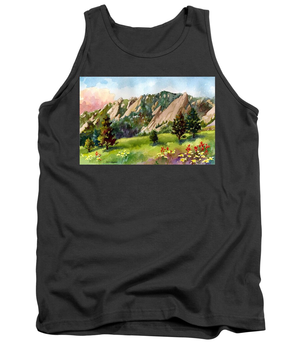 Mountains Art Paintings Tank Top featuring the painting Meadow at Chautauqua by Anne Gifford