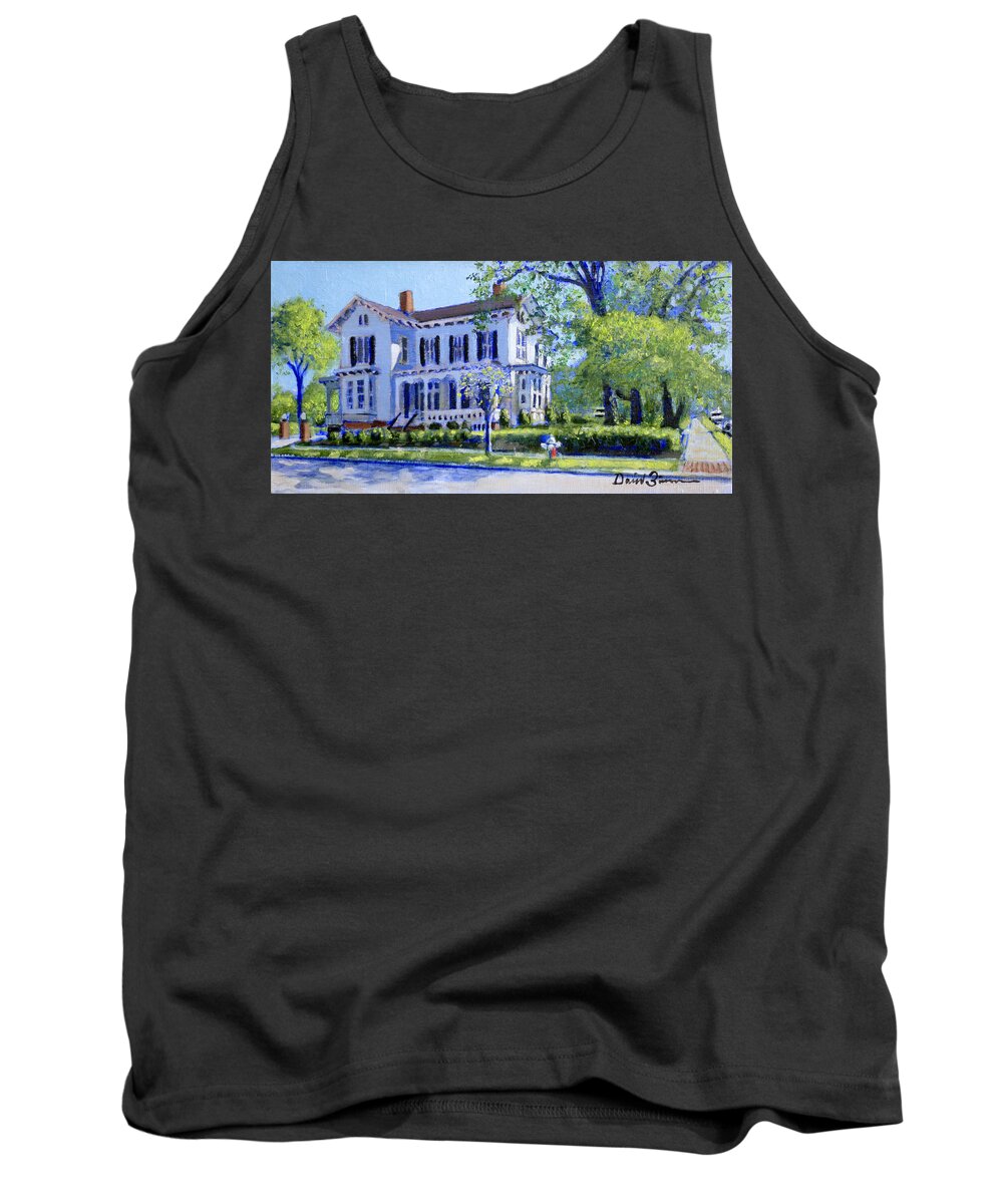 Historic Raleigh Home Tank Top featuring the painting Merrimon Wynn House by David Zimmerman
