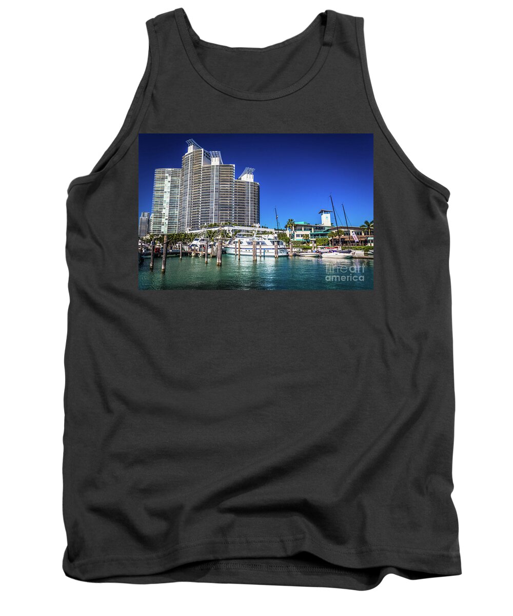 Miami Tank Top featuring the photograph Luxury Yachts Artwork 4573 by Carlos Diaz