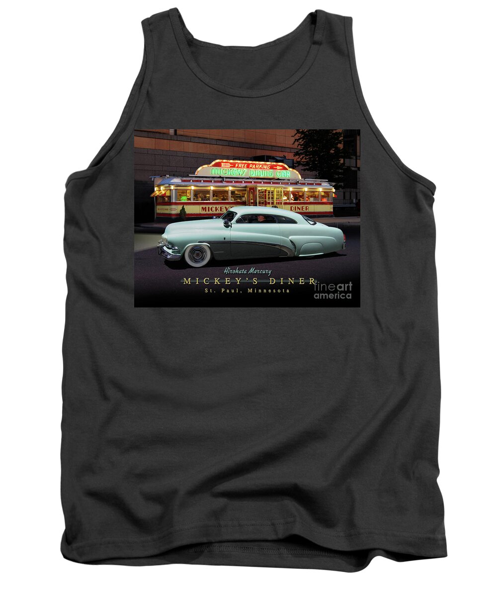 1951 Tank Top featuring the photograph Mickey's Diner/ Hirohata Mercury by Ron Long