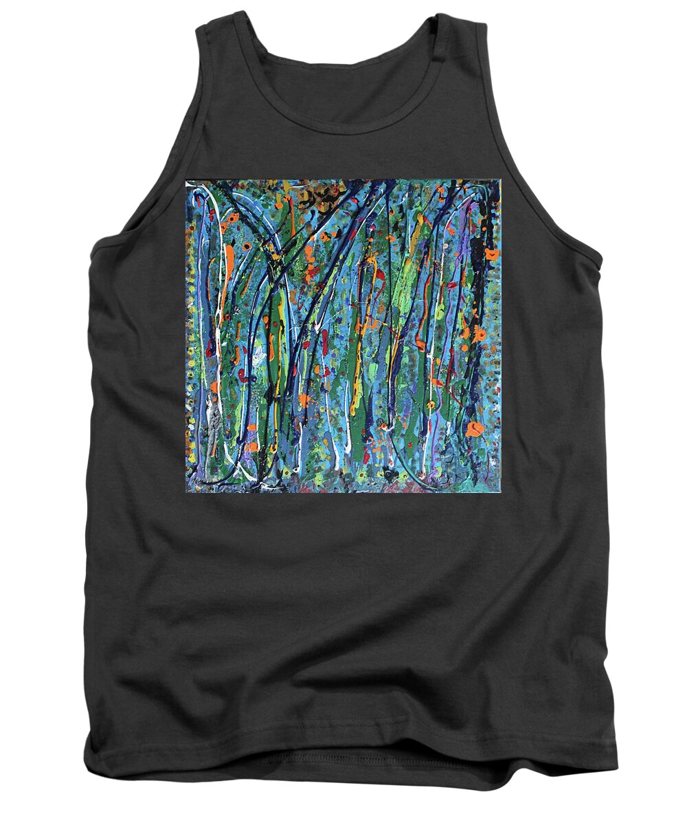 Bright Tank Top featuring the painting Mid-Summer Night's Dream by Pam O'Mara