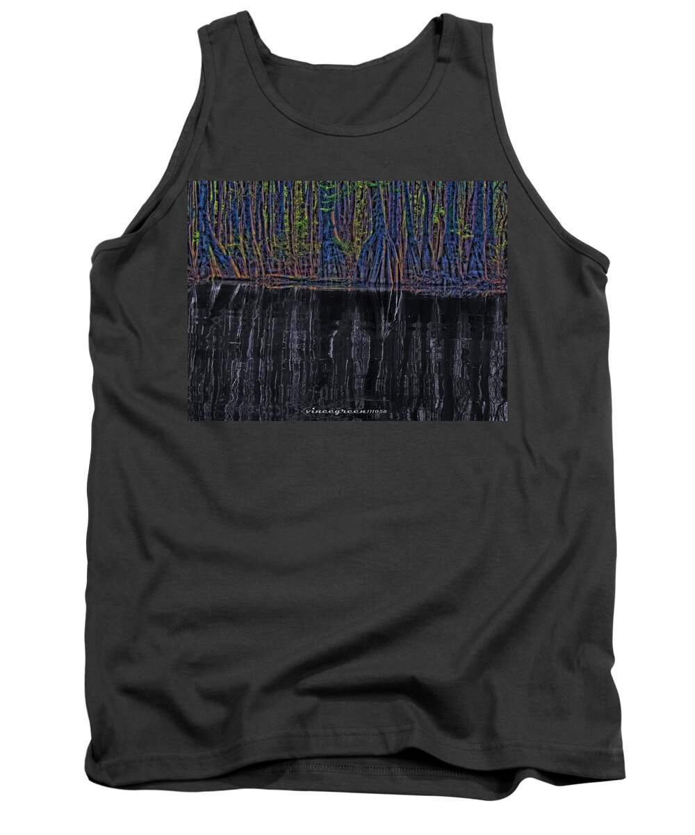 Water Tank Top featuring the digital art Midnight in the Land of Hobbits and Faeries by Vincent Green