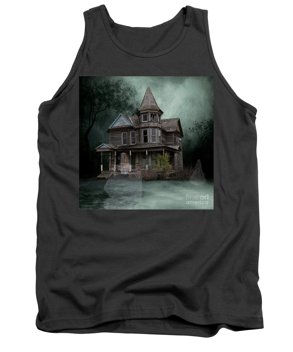 Ghost Tank Top featuring the digital art Midnight Mary by Jim Hatch