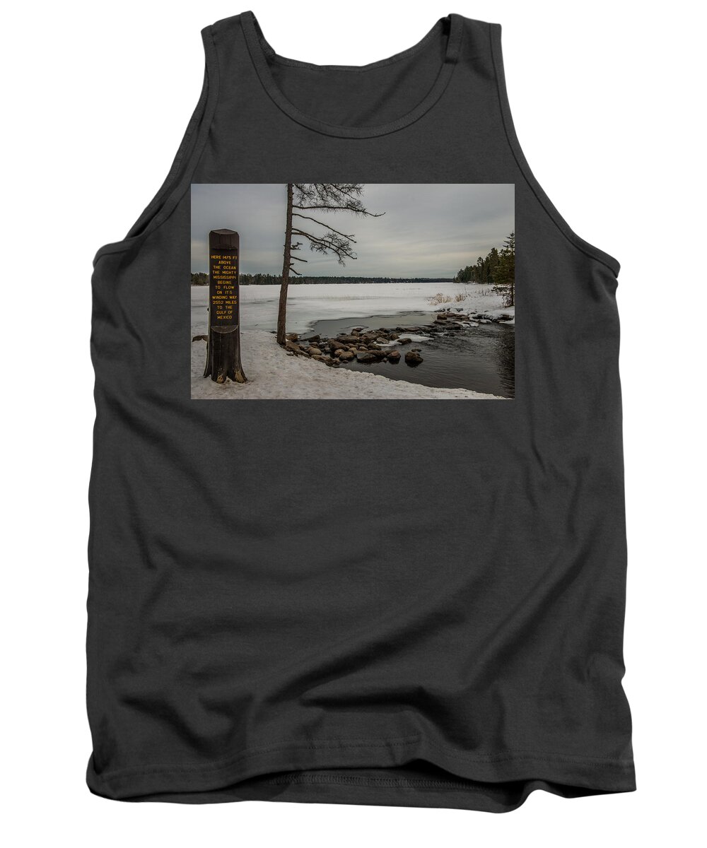 Mighty Mississippi Headwaters Tank Top featuring the photograph Mighty Mississippi Headwaters by Paul Freidlund