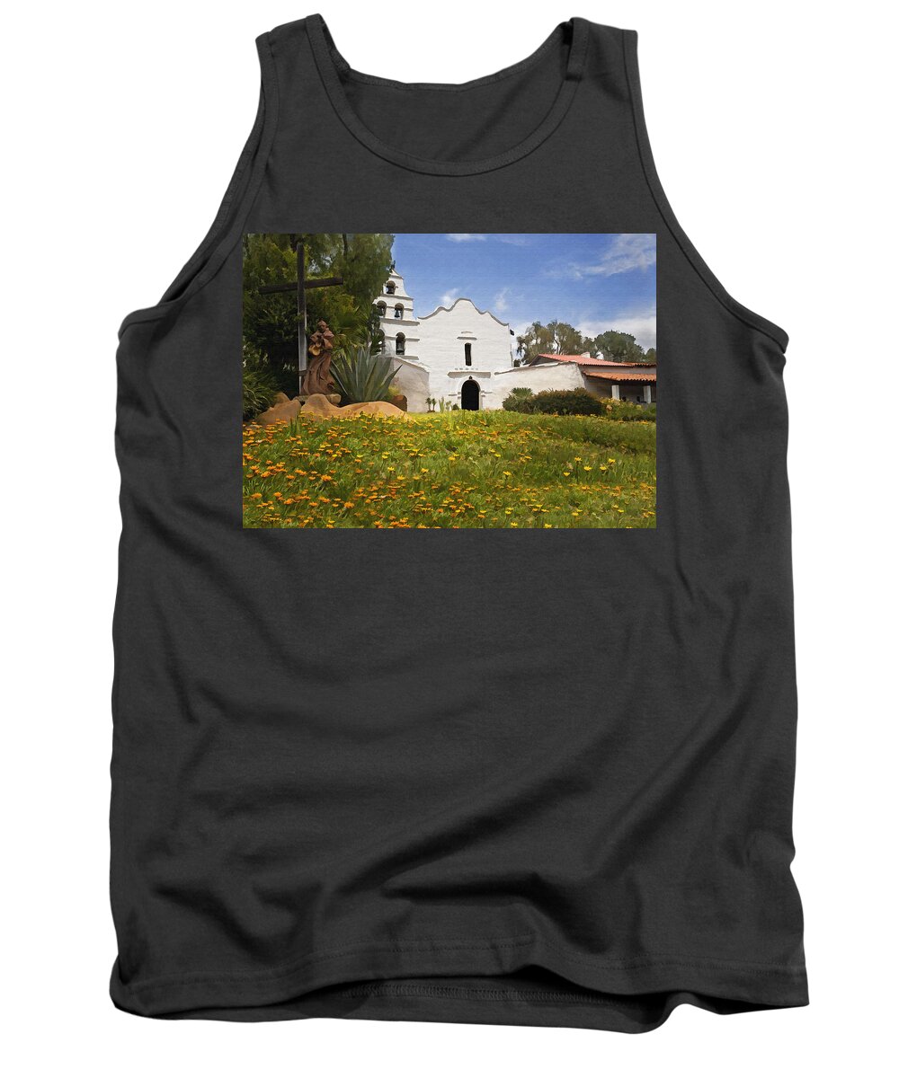 Architecture Tank Top featuring the photograph Mission San Diego de Alcala by Sharon Foster