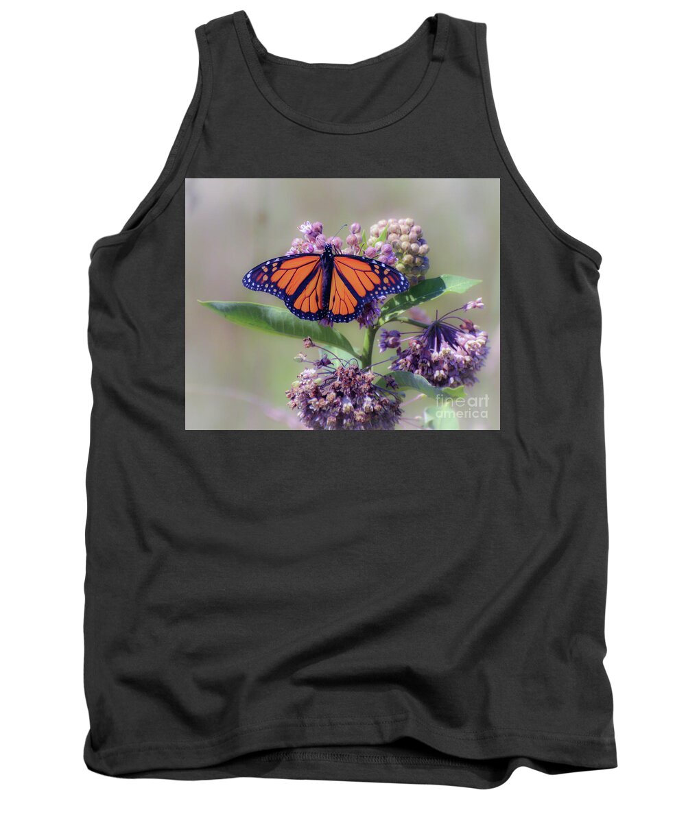 Monarch Butterfly Tank Top featuring the photograph Monarch on the Milkweed by Kerri Farley