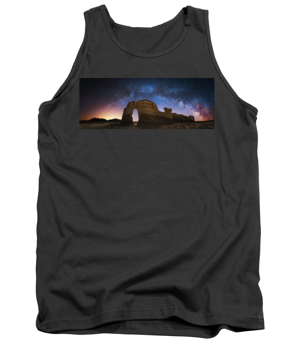 Panorama Tank Top featuring the photograph Monumental Milky Way by Darren White