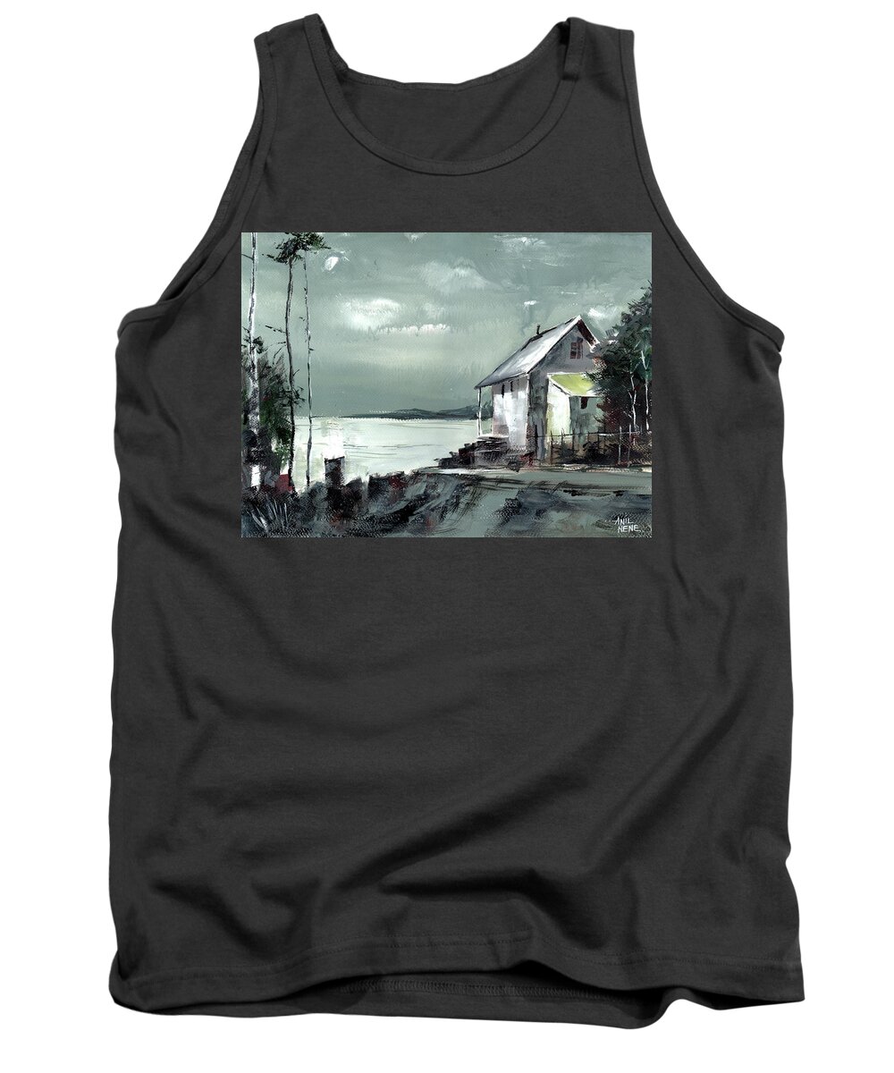 Nature Tank Top featuring the painting Moon Light by Anil Nene