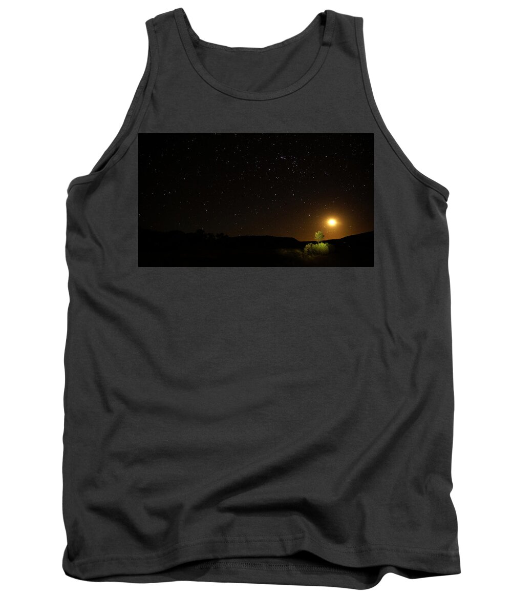 Australia Tank Top featuring the photograph Moon Set Over Palm Valley by Paul Svensen