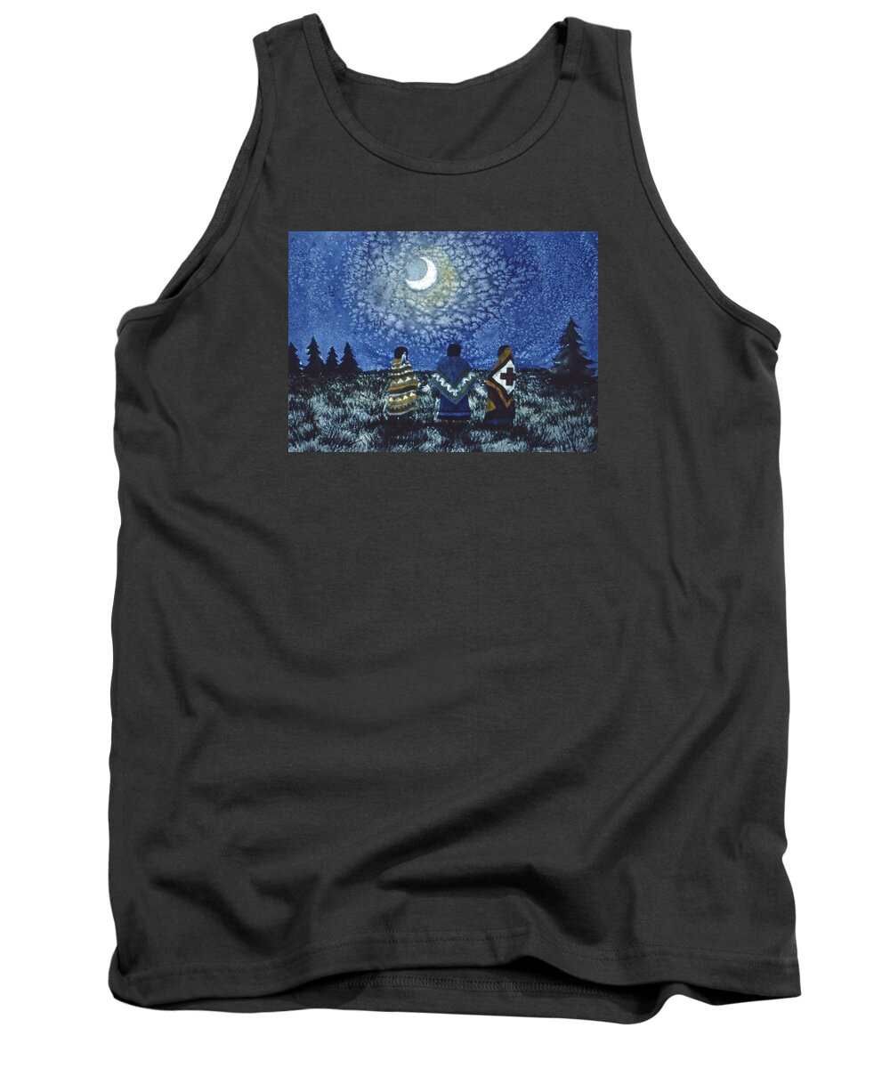 Landscape Tank Top featuring the painting Moonlight Counsel by Lynda Hoffman-Snodgrass